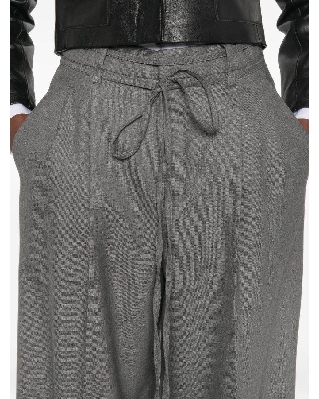 Rossi Gray Noa Wool Trousers
