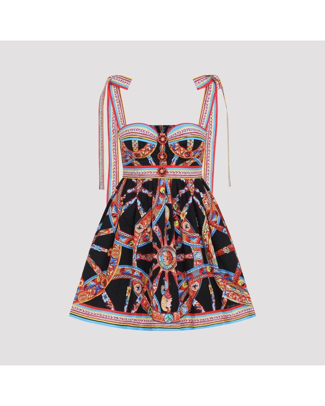 Dolce & Gabbana Red Dolce & Gabbana Popeline Carretto Mini Dress