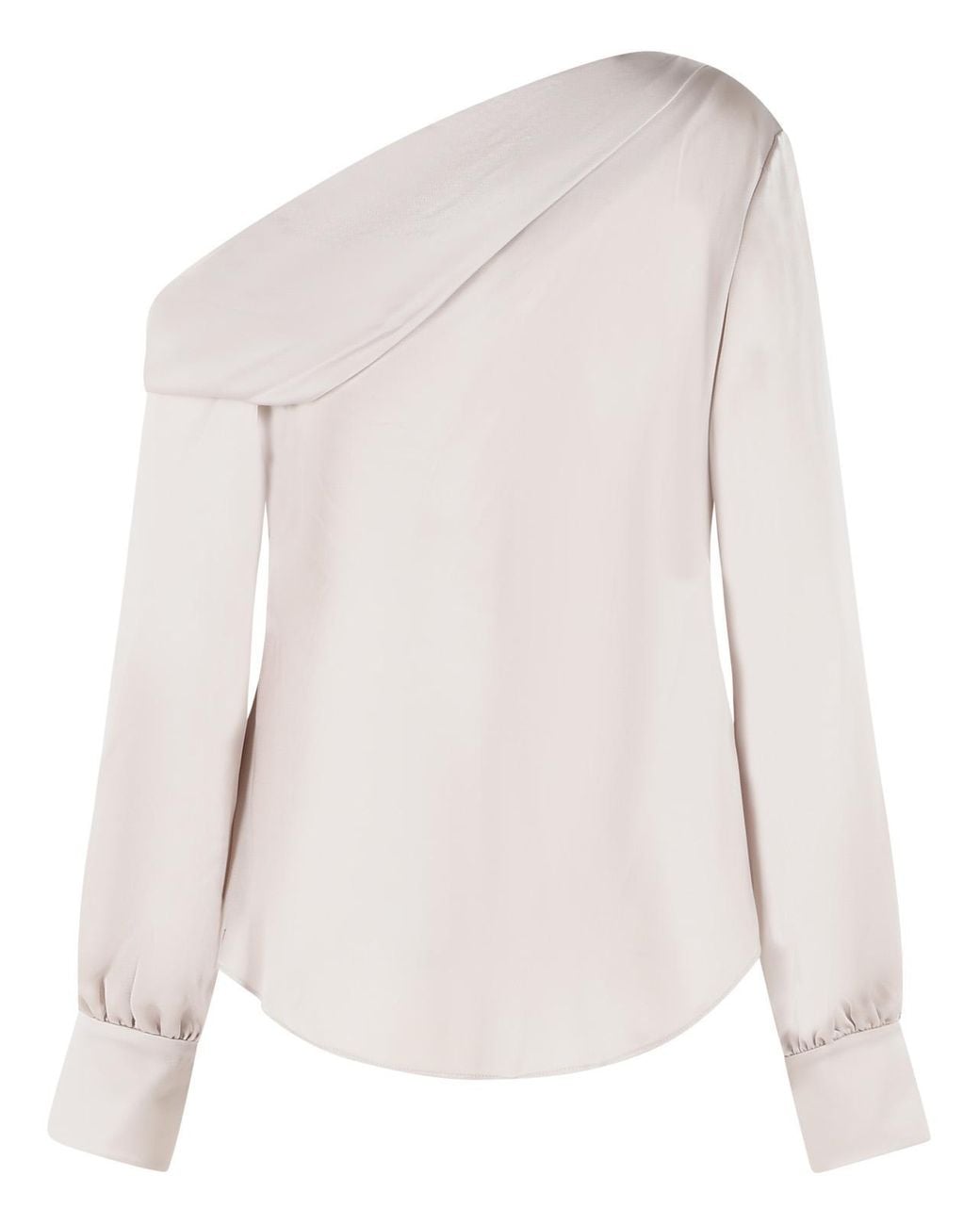 Jonathan Simkhai Pink 'Alice' One-Shoulder Top Ivory Acetate Blend