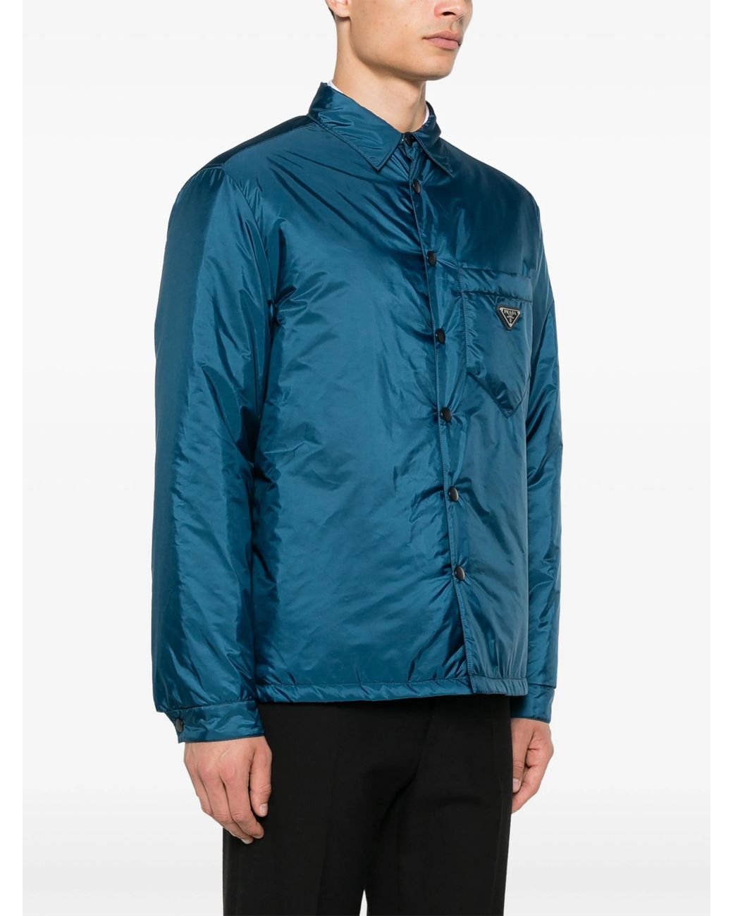 Prada Blue Re-Nylon Shirt for men