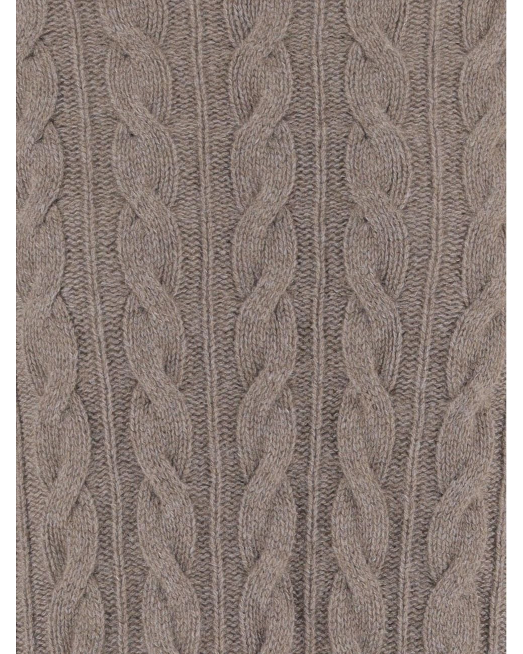 Oliver Lattughi Brown Cashmere Cable-Knit Sweater
