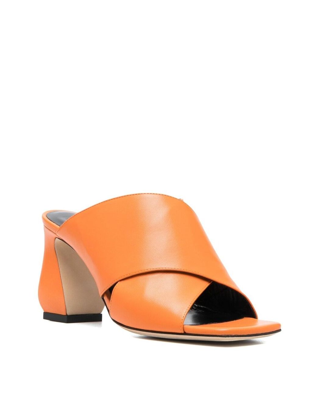 SI ROSSI Orange Leather Mules