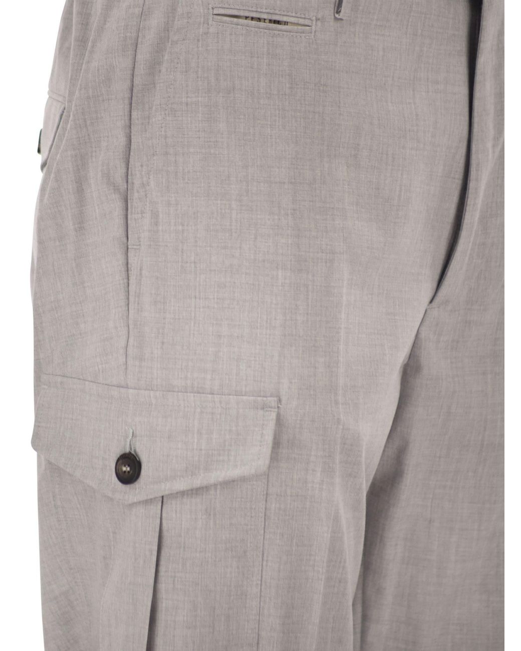 Peserico Gray Tailored Cargo Trousers for men