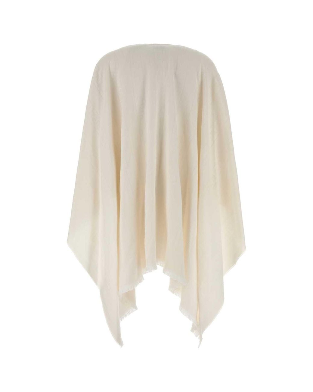 Fendi White Poncho 140X155 Ff Riga