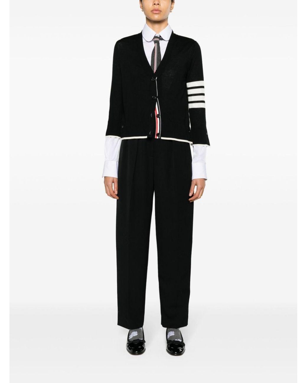 Thom Browne Black 4bar Wool Cardigan