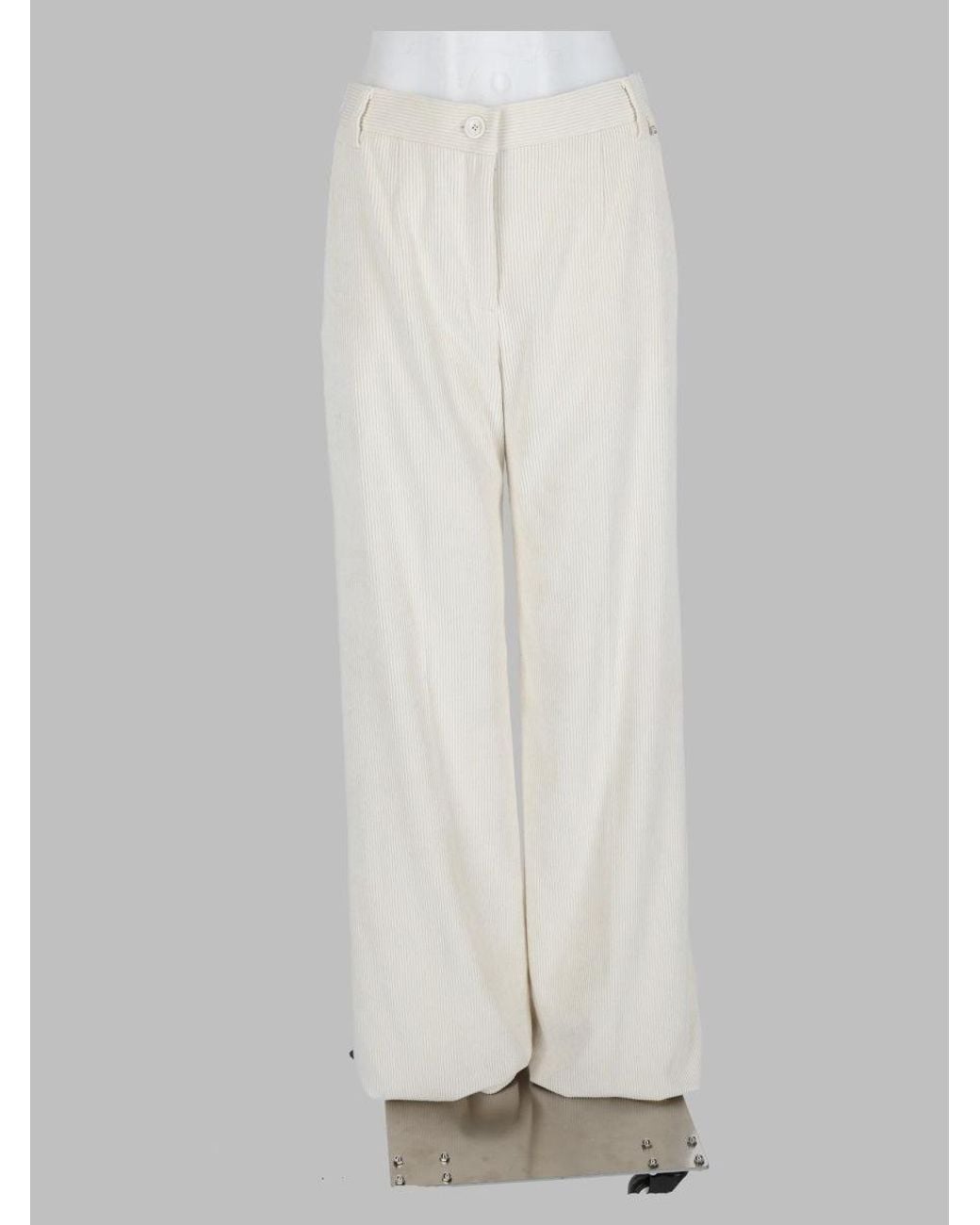 Herno White Tailored High-Rise Trousers For