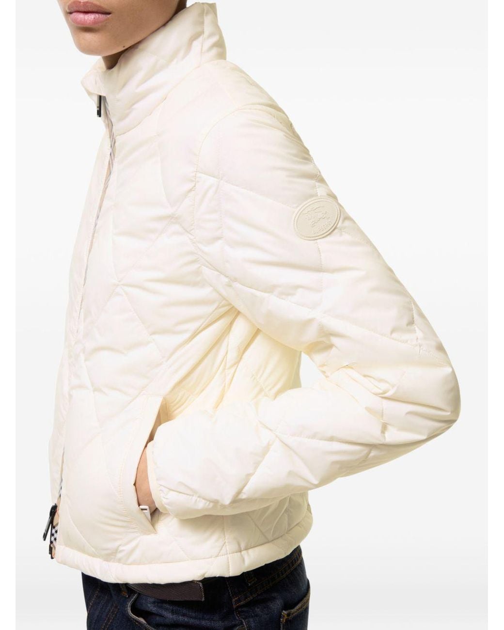 Burberry White Bramford Down Jacket