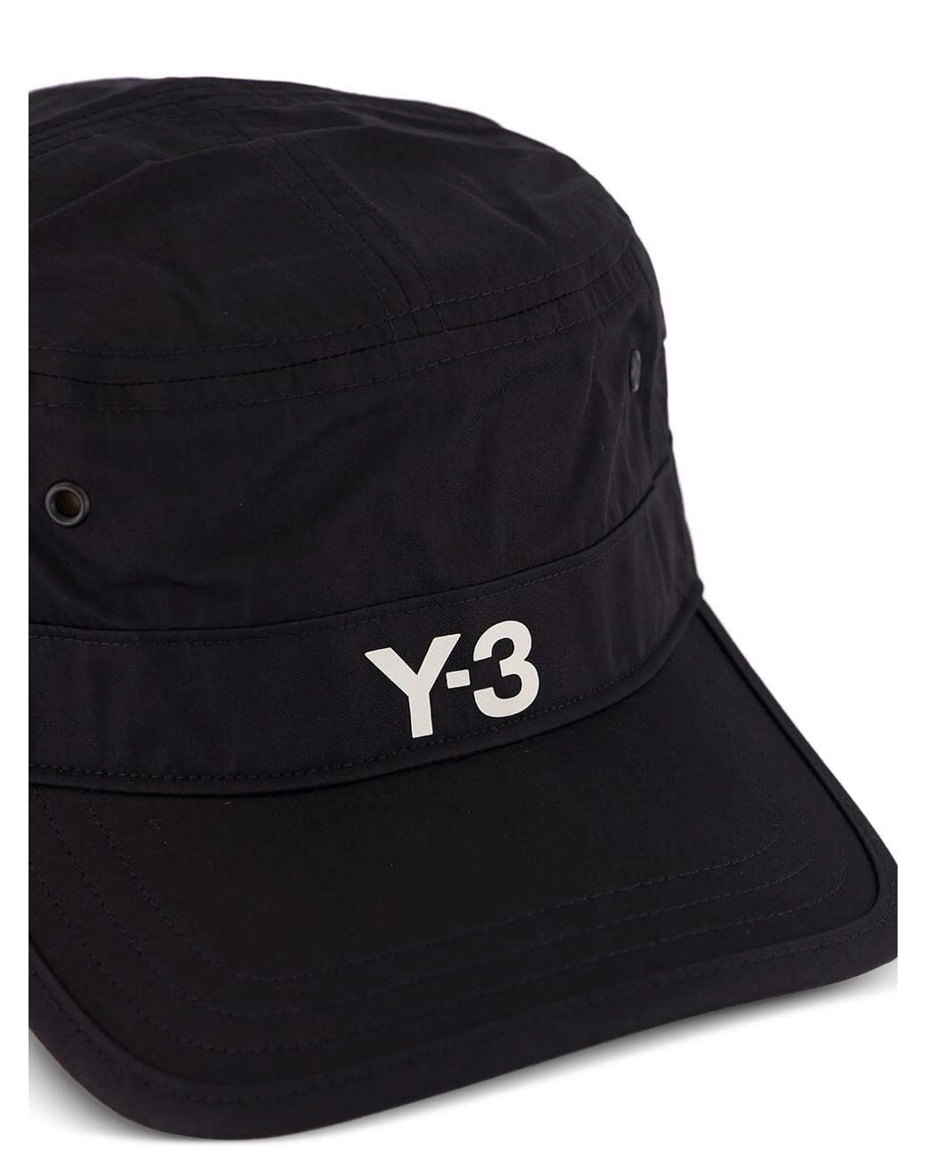 Y-3 Black Baseballkappe Mit Logo-Print
