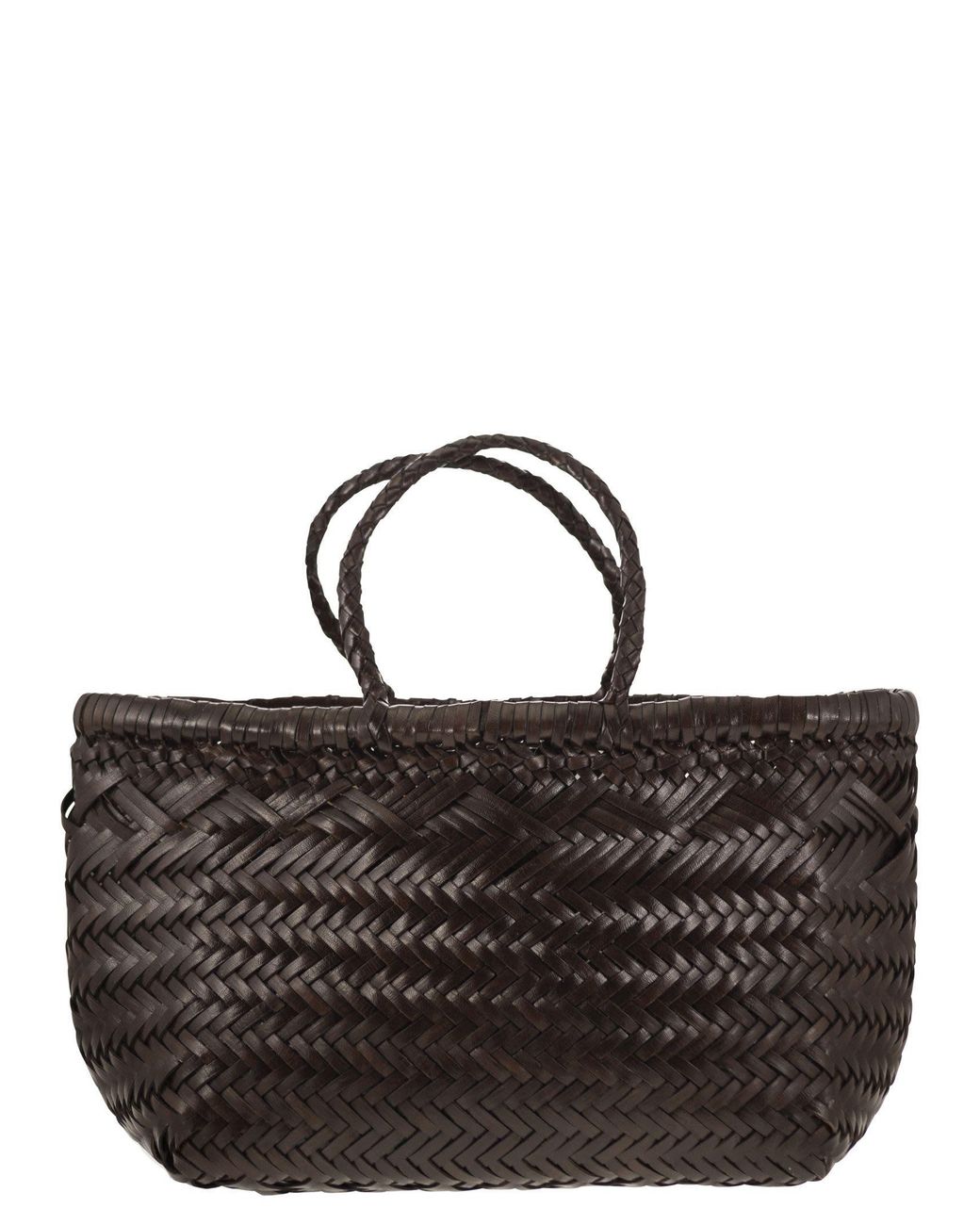 Dragon Black Triple Jump Small Woven Leather Bag