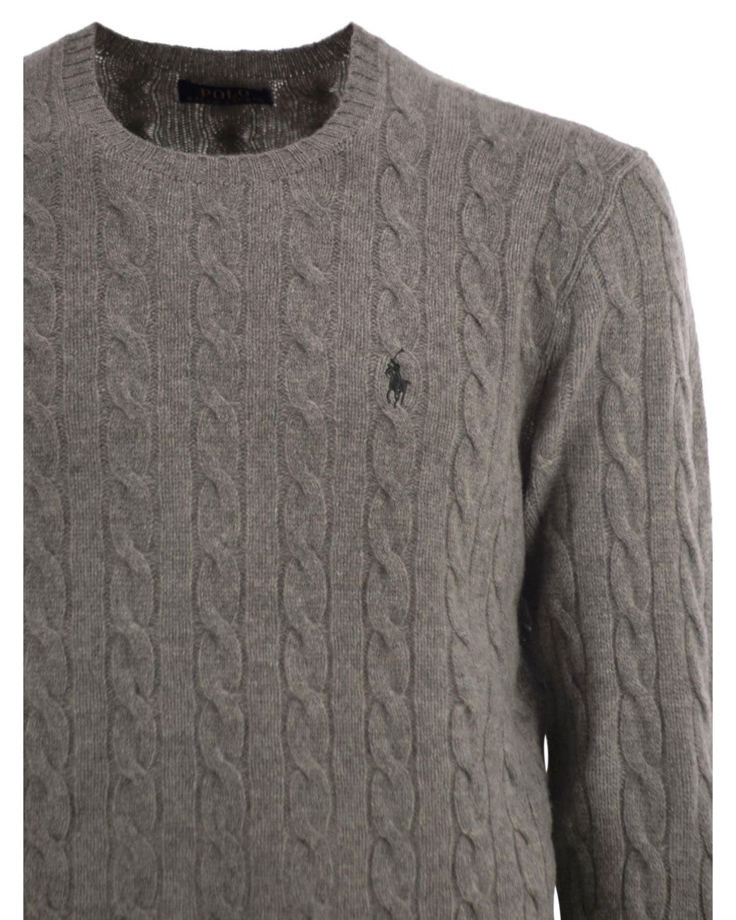 Polo Ralph Lauren Gray Wool And Cashmere Cable-Knit Sweater for men