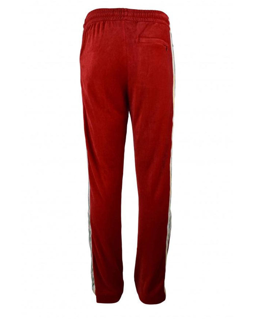 Casablanca Red Laurel Velvet Sweatpants Satin Stripe