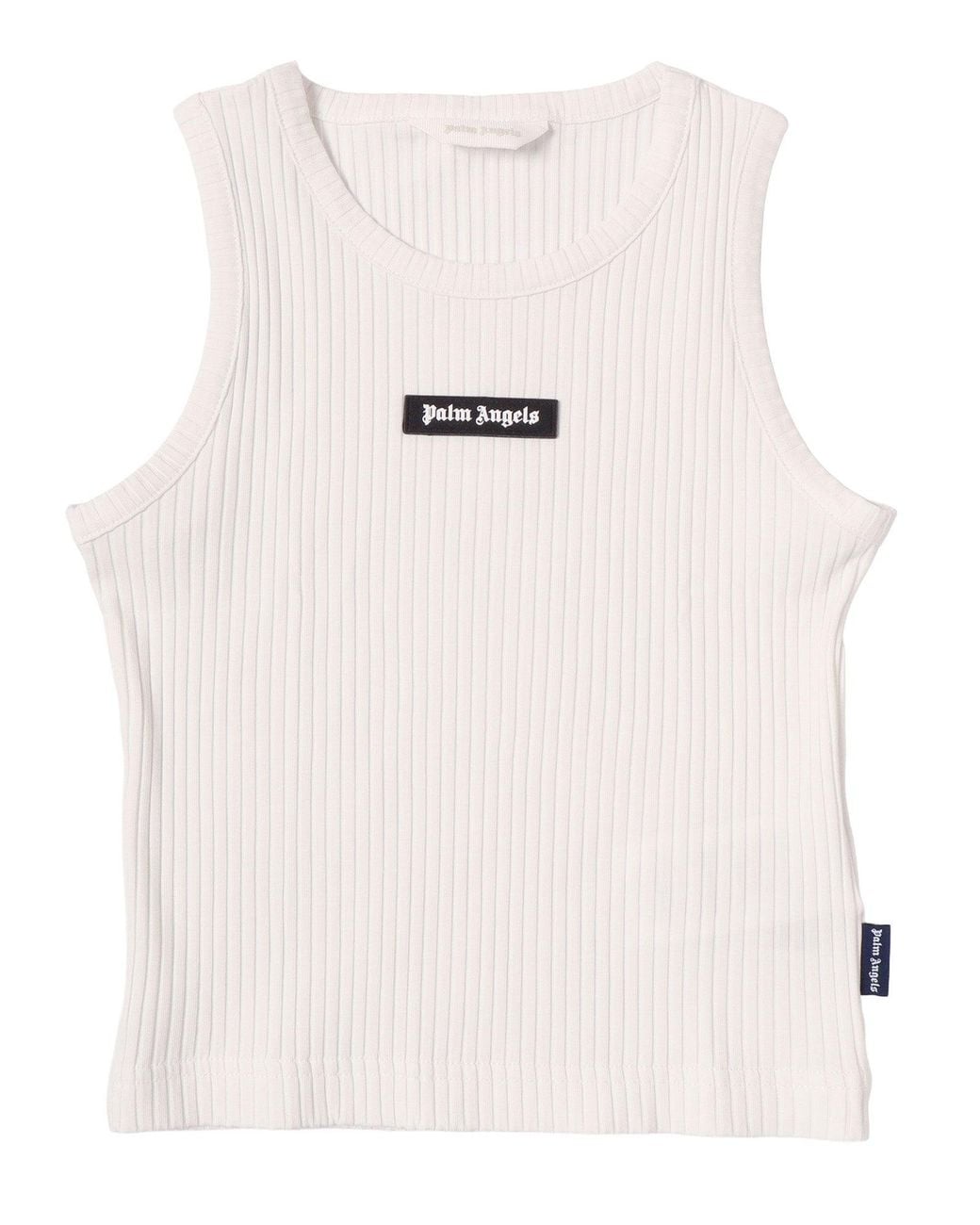 Palm Angels Natural Logo Rib Tank Top Girl