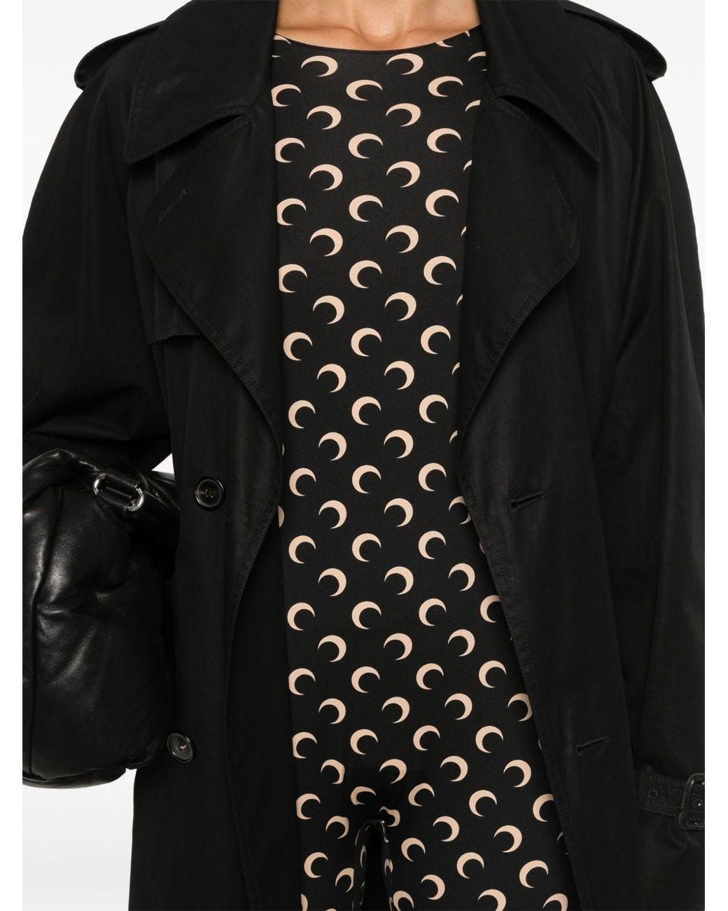 MARINE SERRE Black Moon Printed Stretch Jersey Catsuit