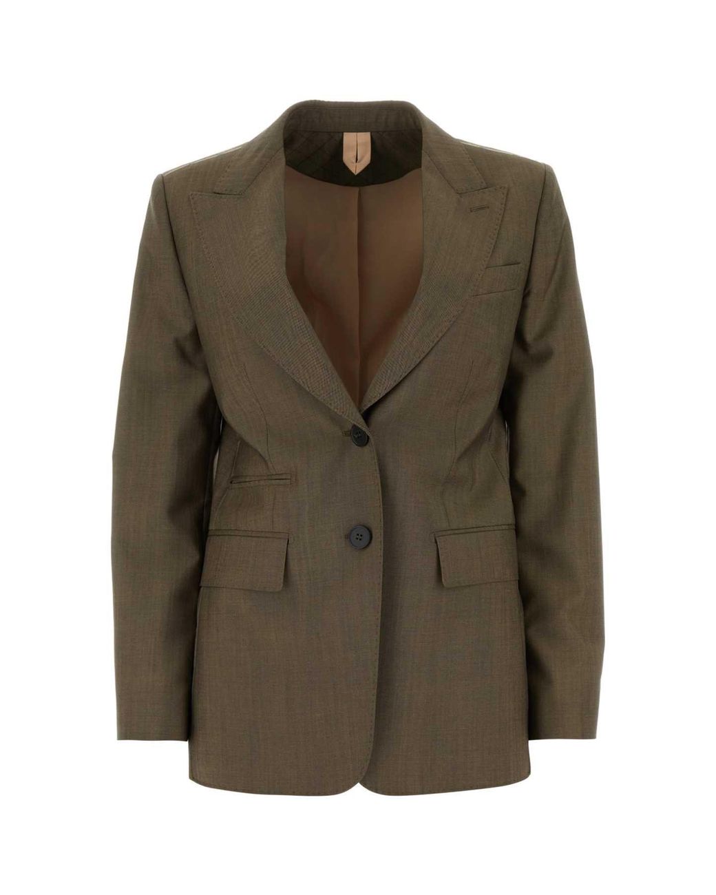 Max Mara Green Mud Wool Blend Apice Blazer