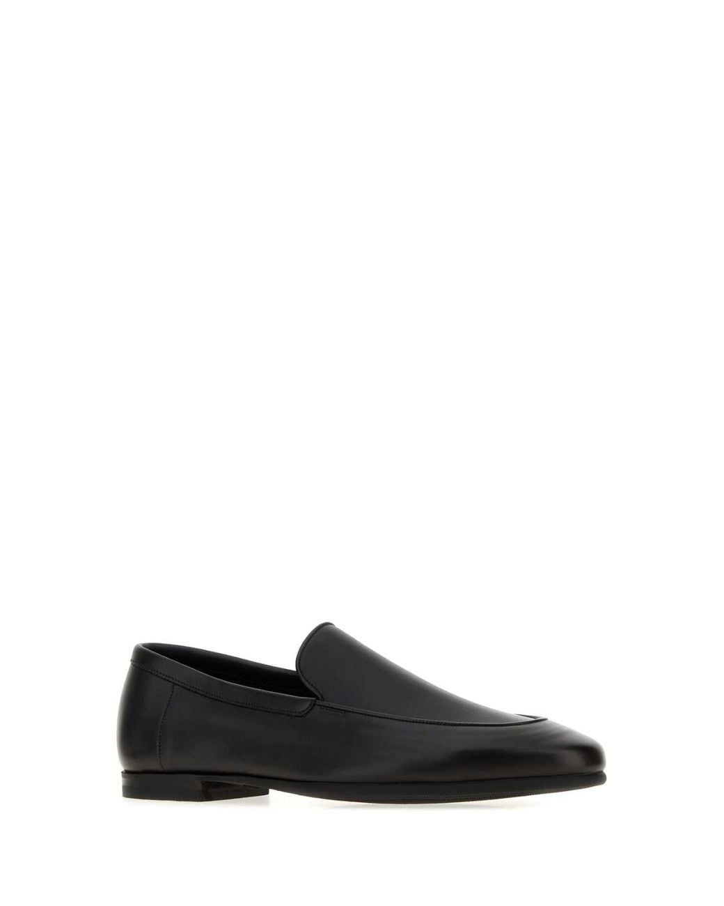 John Lobb Black Leather Tyne Ii Loafers