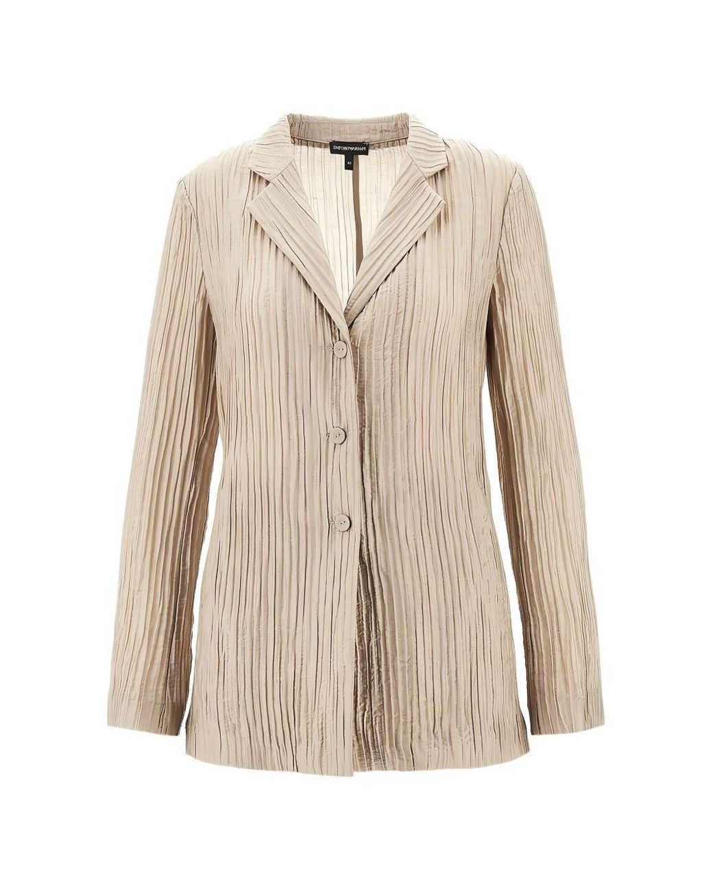 Emporio Armani Natural Single-Breasted Blazer Jacket