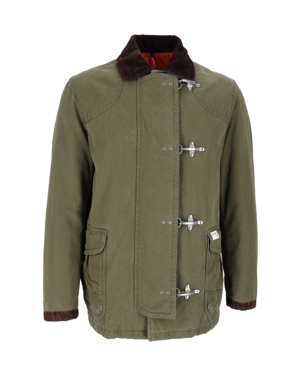 Fay Green Washed Casual Jacket With Accents for men