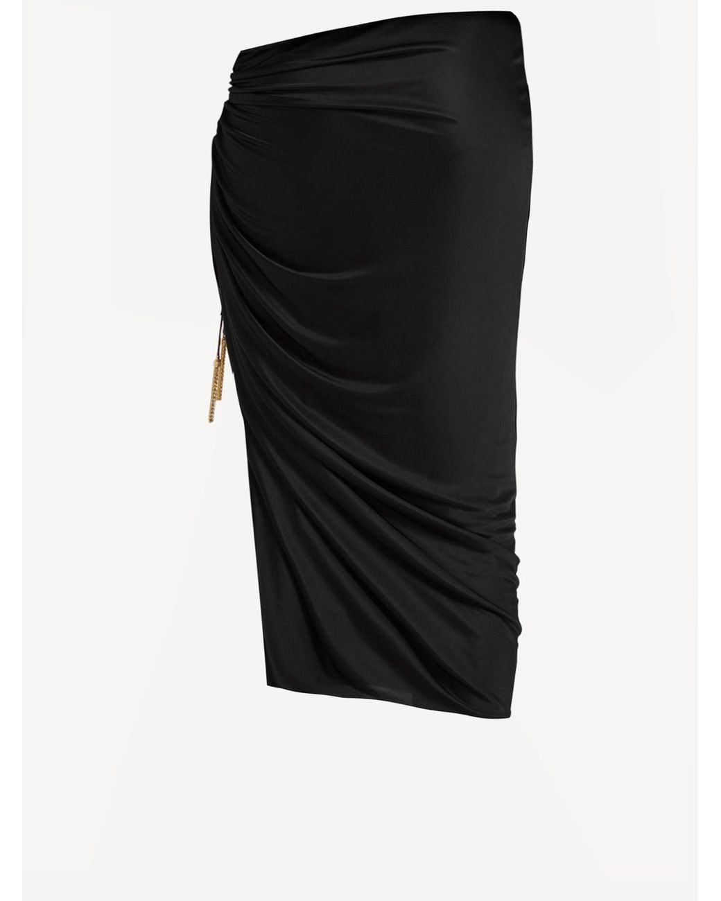 Balmain Black Midi Skirt With Slit