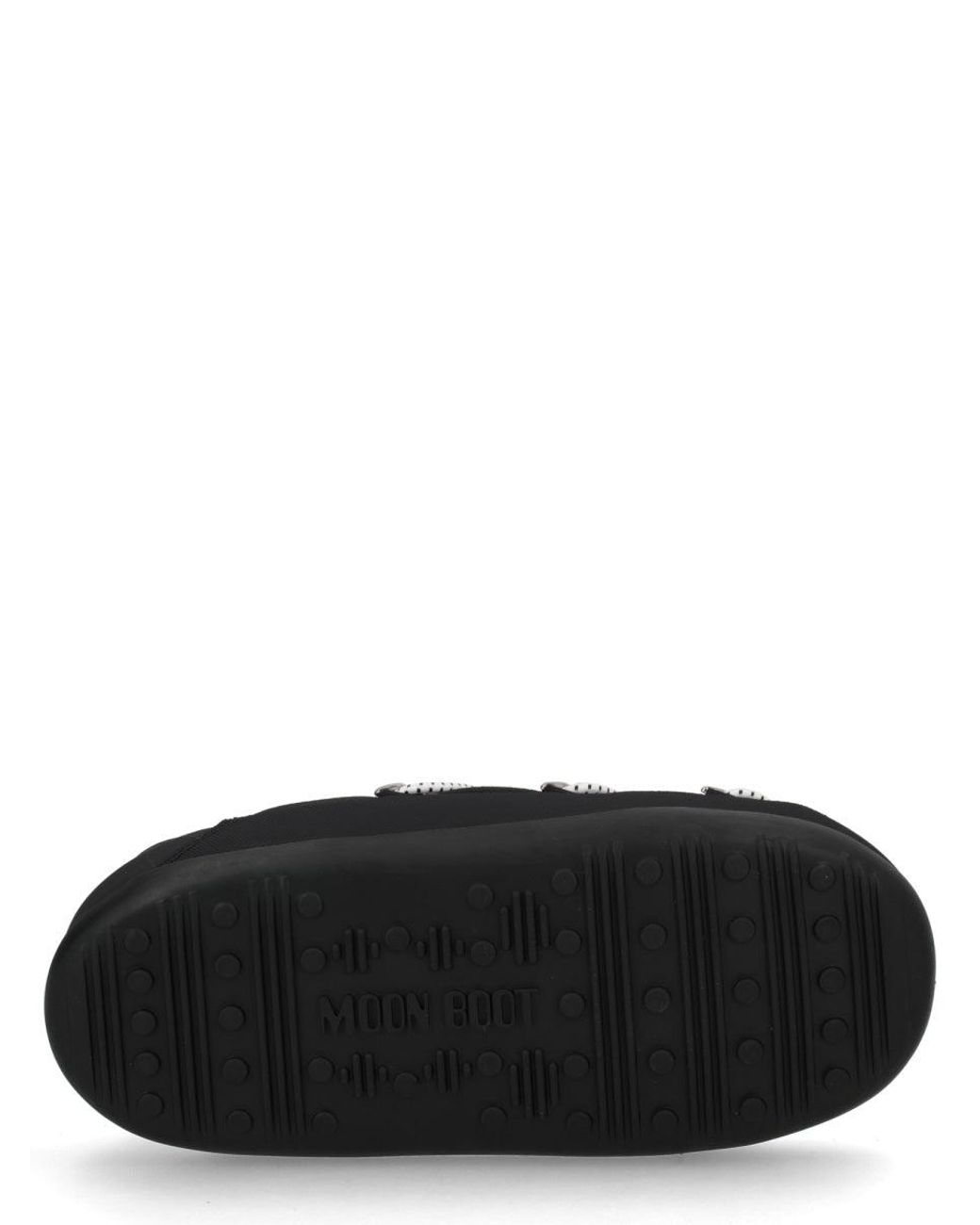 Moon Boot Black Logo Slippers