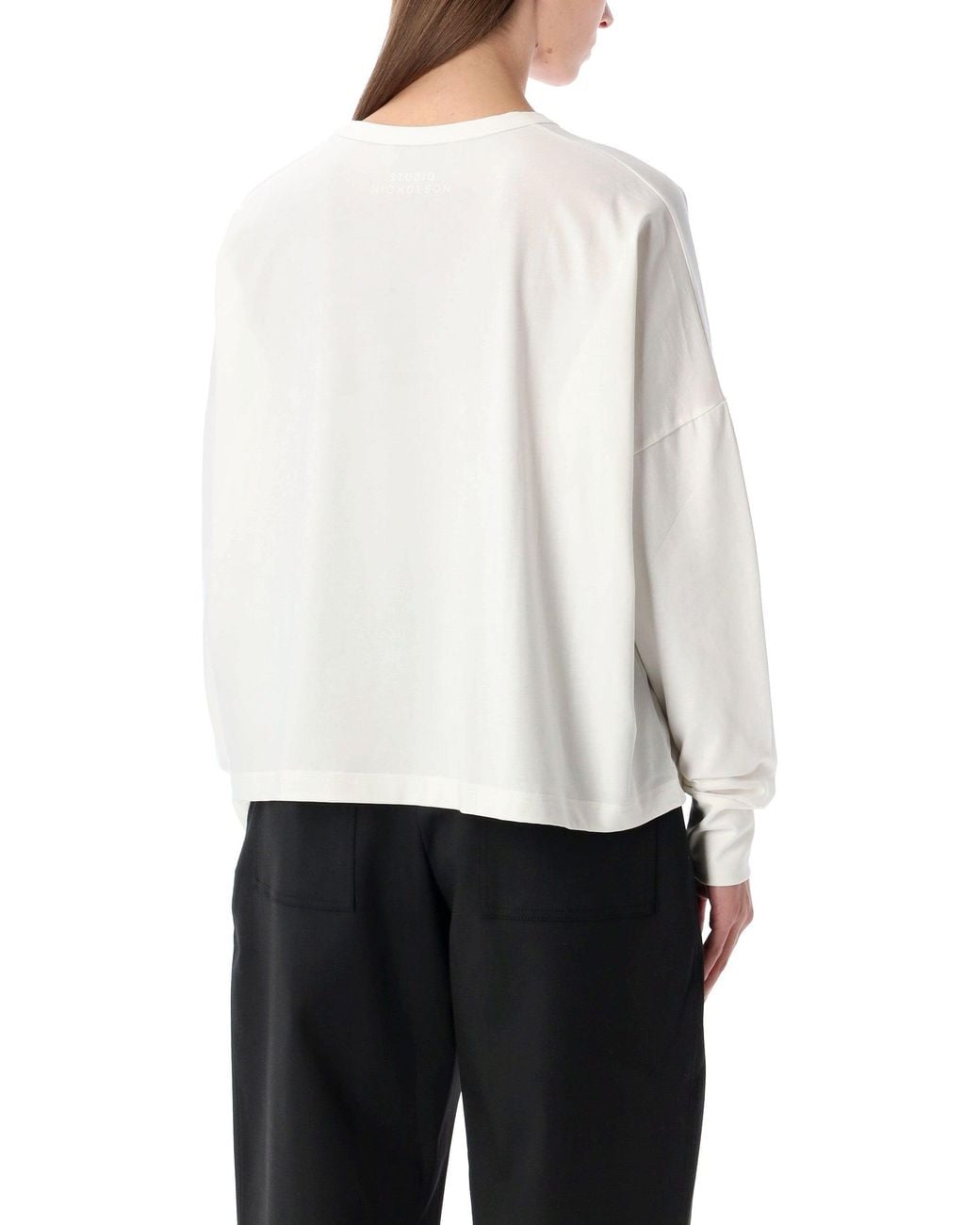 Studio Nicholson White Loop Cotton Jersey Long Sleeve T-Shirt