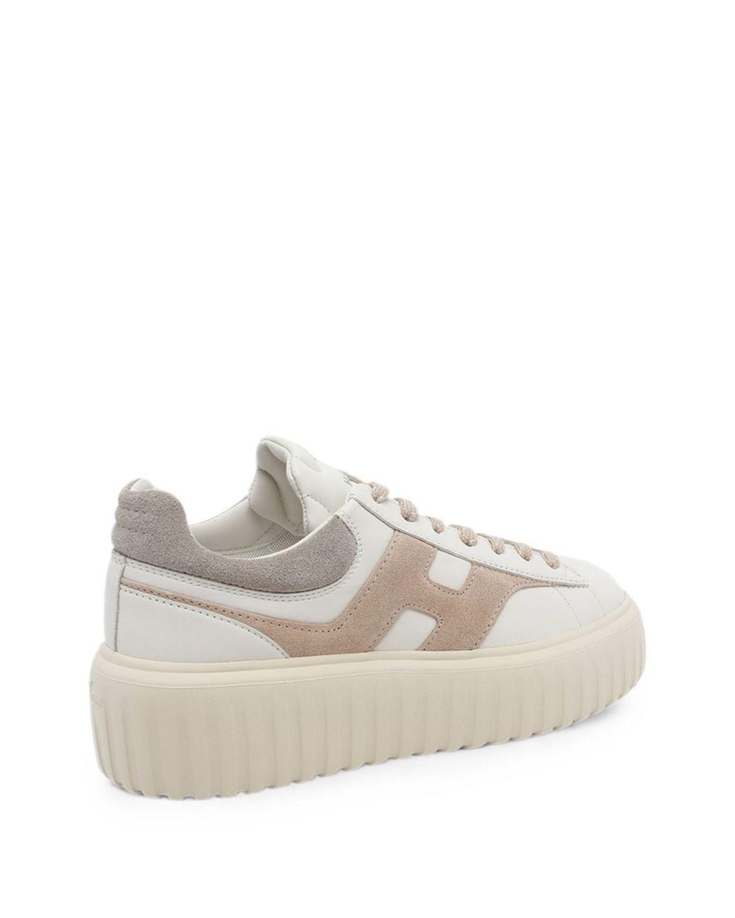 Hogan White H Stripes Leather Sneakers