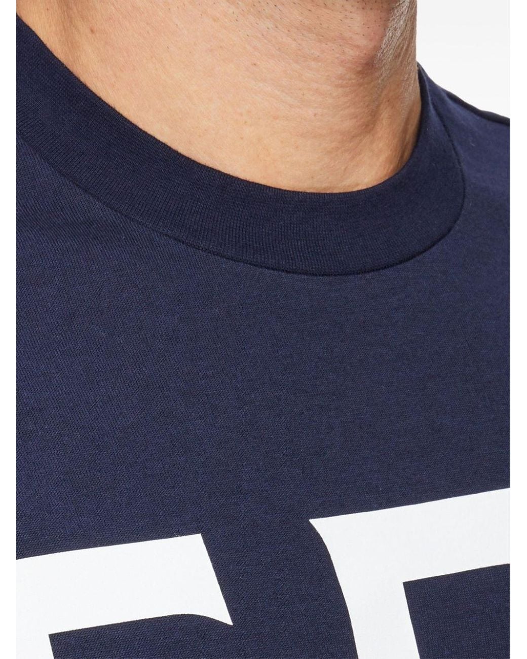 Ferragamo Blue Logo Cotton T Shirt