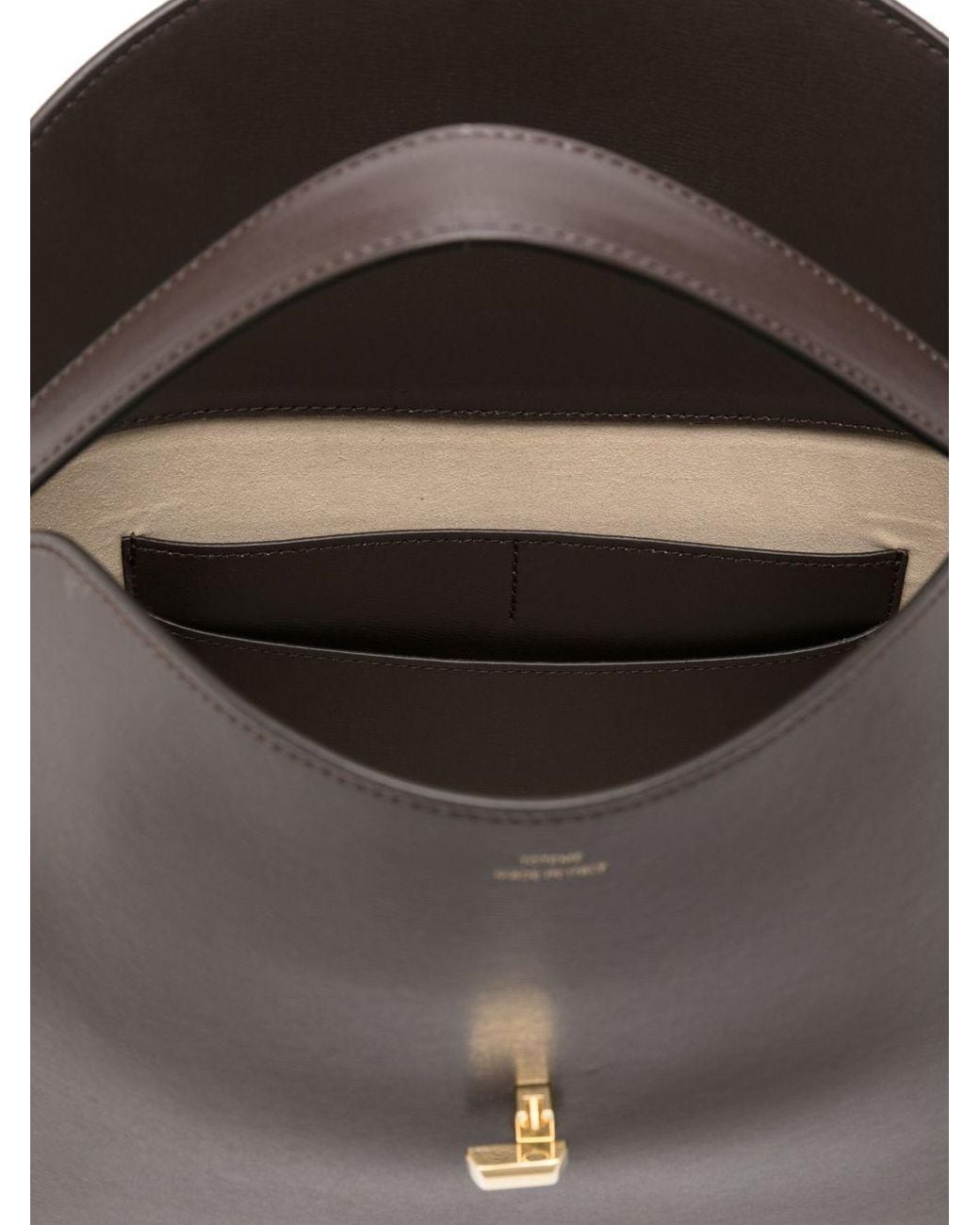 Totême Brown T-Lock Leather Handbag
