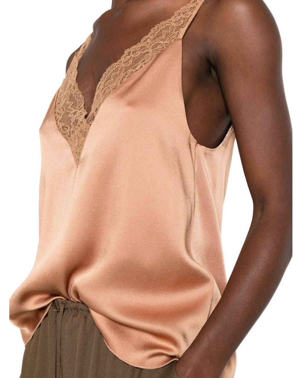 Forte_forte Natural Lace Detail V-Necked Top