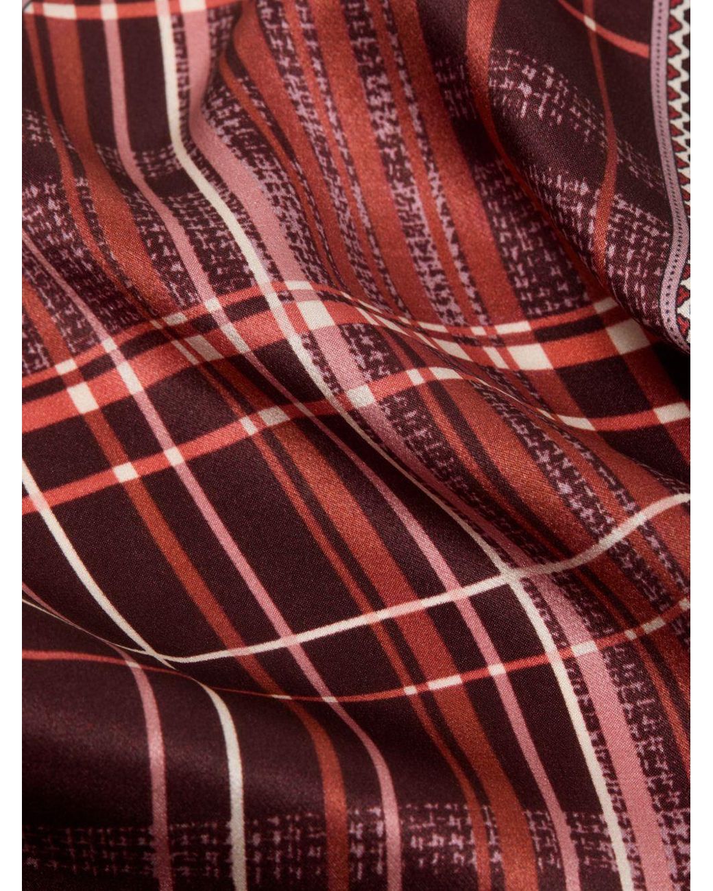 Acne Pink Checked Silk Headband