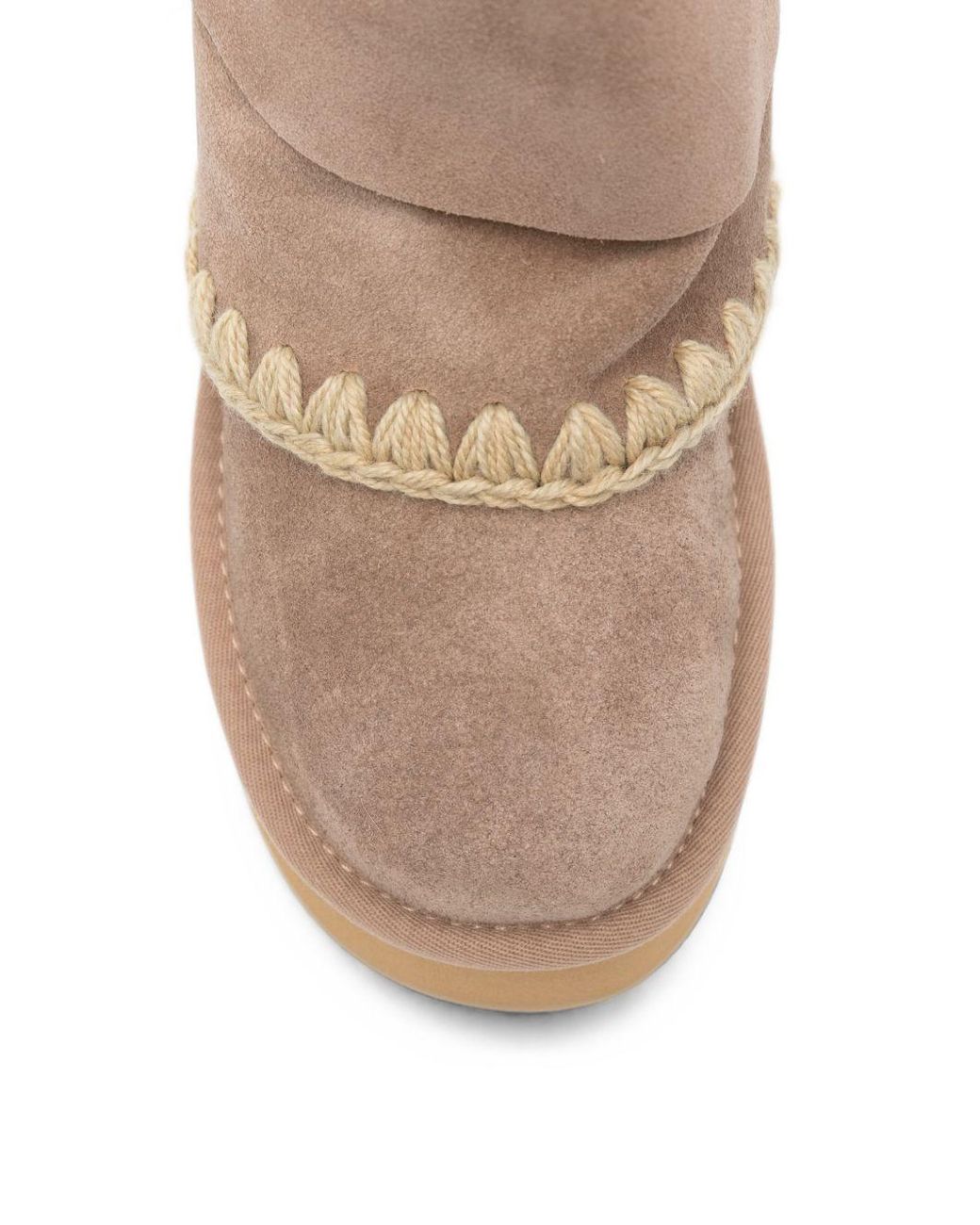 Mou Natural Platform Wool Boots