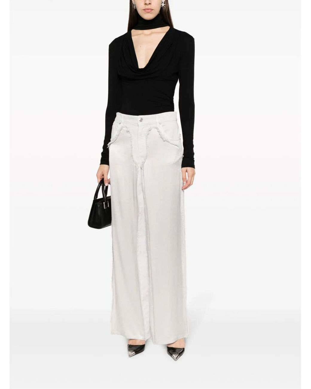 Blumarine White Panta Raso Ins.Denim