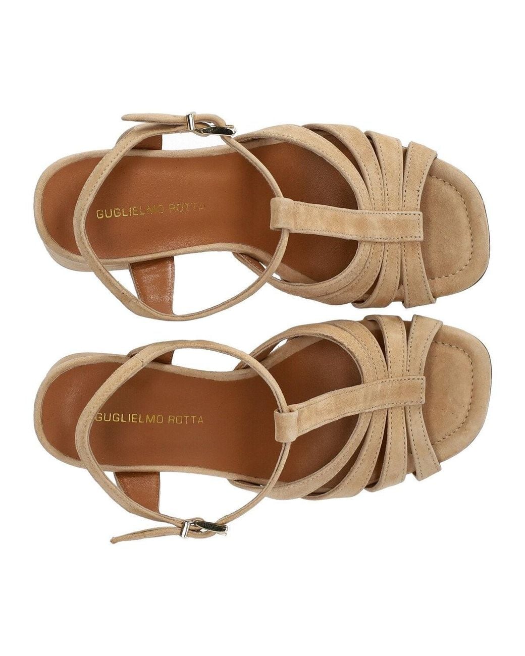 Guglielmo Rotta Brown Jersey Heeled Sandal