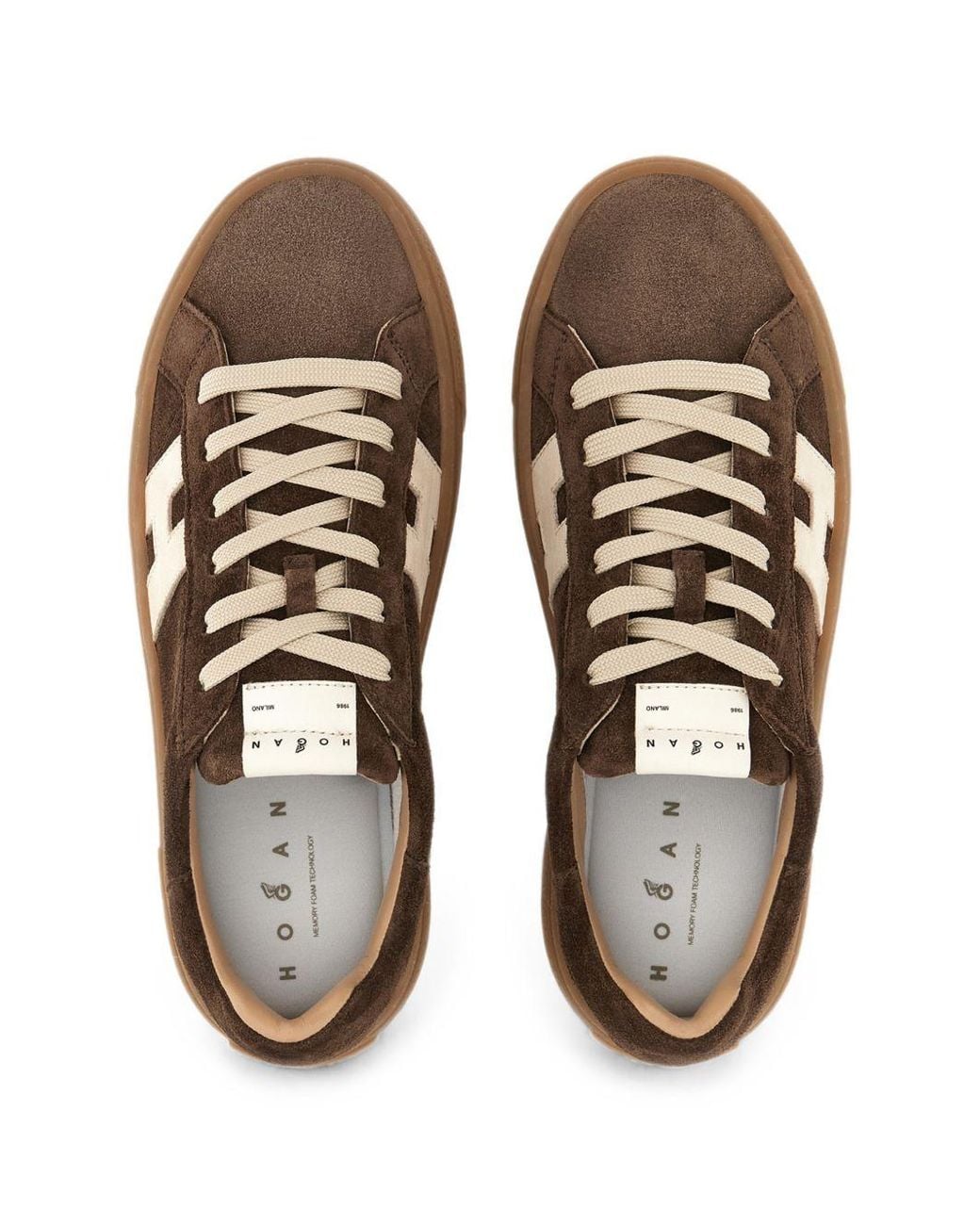 Hogan Brown H705 Leather Sneakers