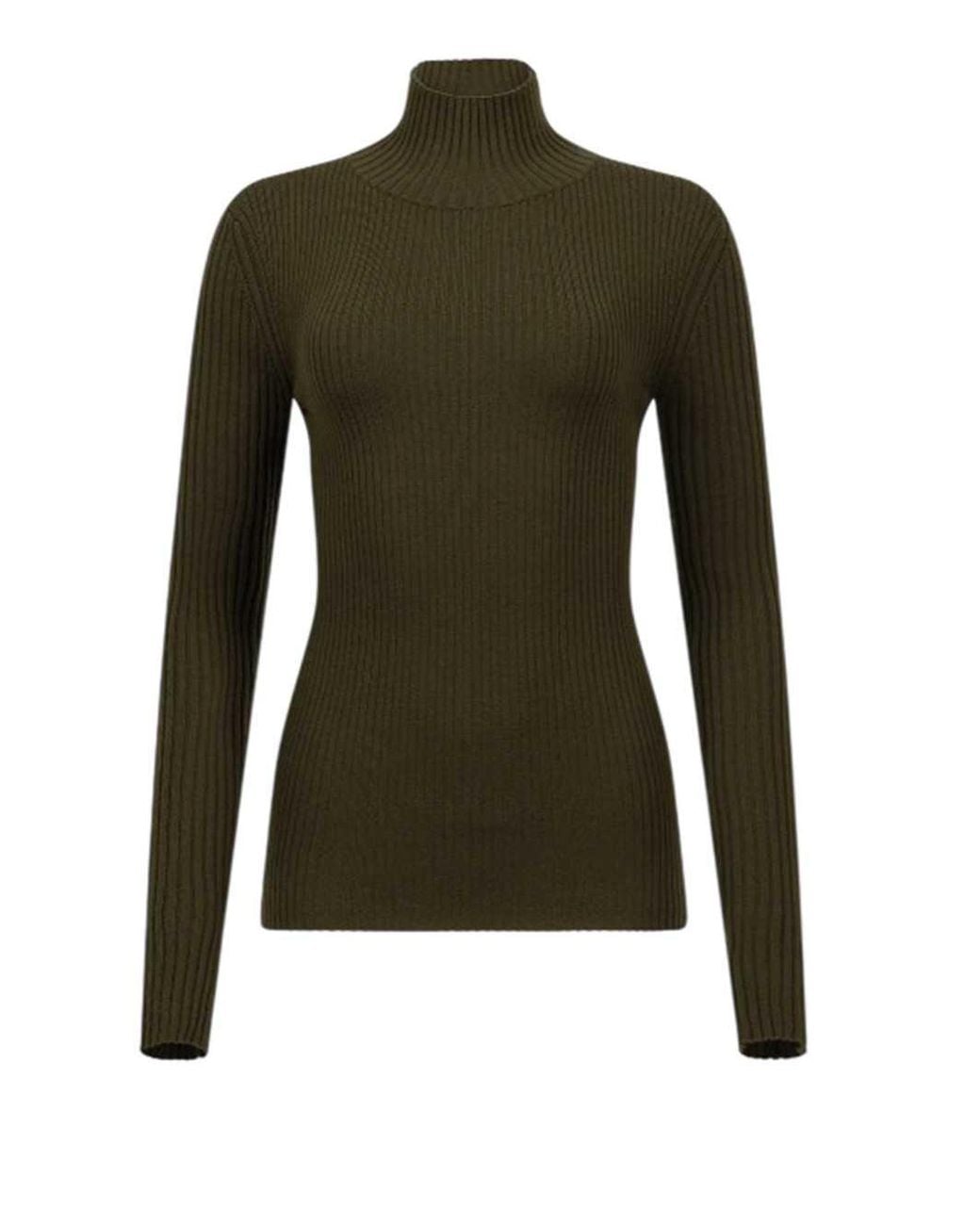 Victoria Beckham Green High-Neck Sweater