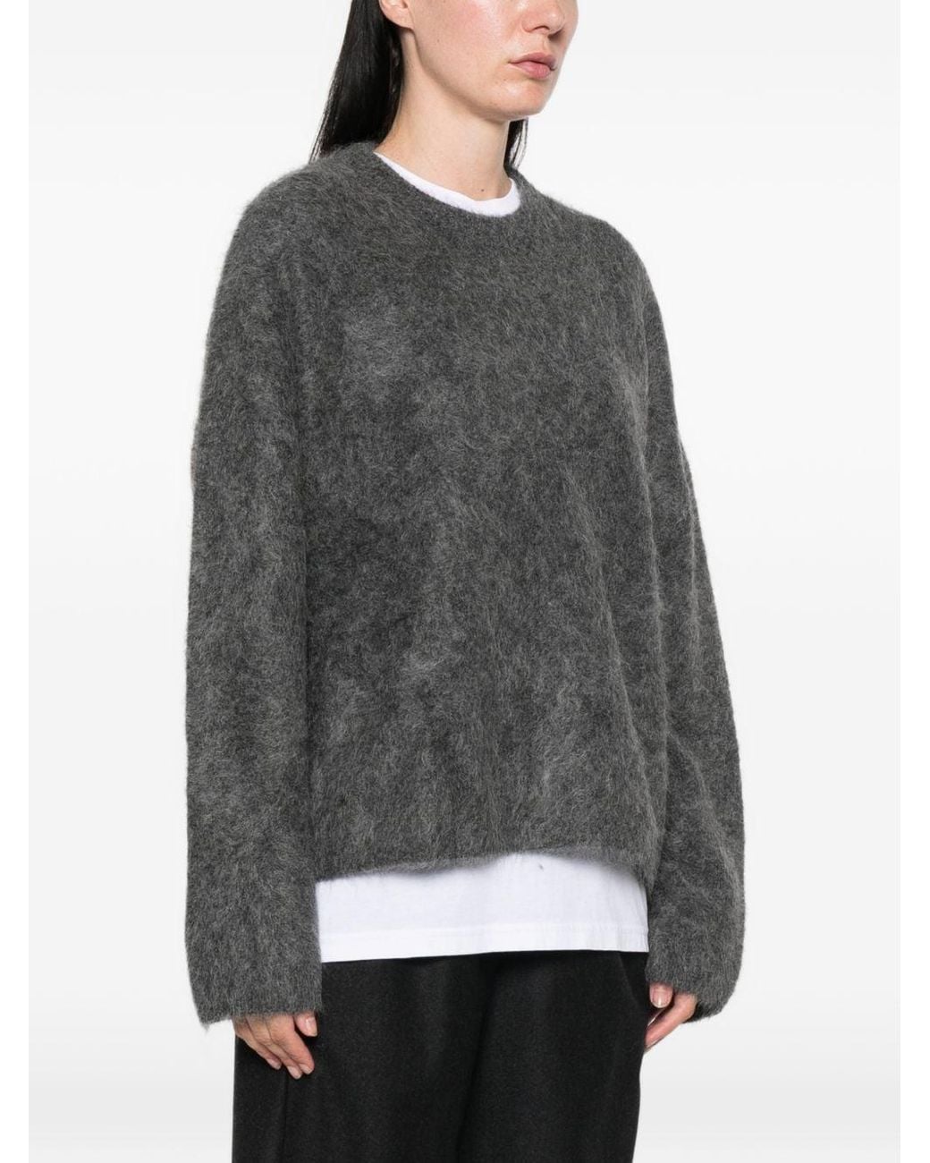 Soft Goat Gray Wool Crewneck Jumper