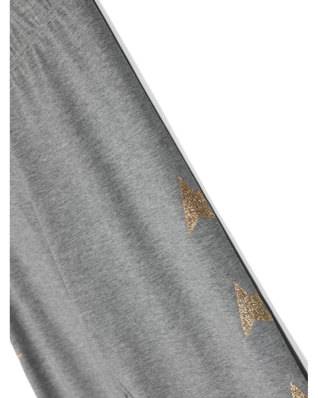 Golden Goose Deluxe Brand Gray Star/ Girl's Leggings/ Glitter Multistar Printed