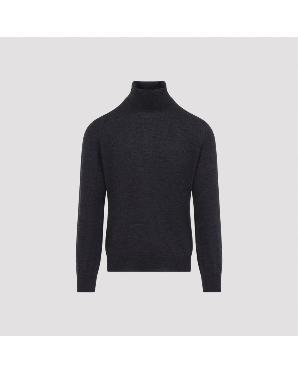 Brunello Cucinelli Blue Dark Virgin Wool Cashmere Turtleneck