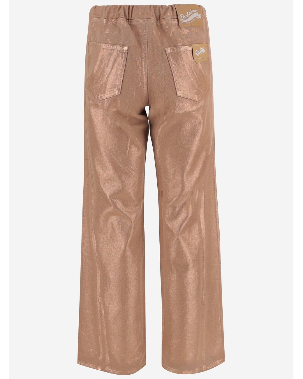 DON'T @ ME Brown Cotton Pants With Drawstring