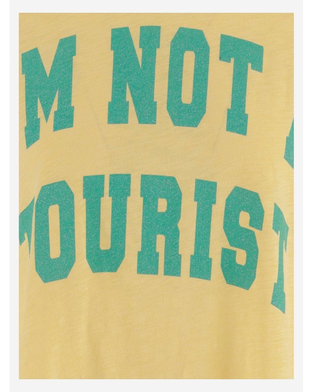 ONE TEE Yellow Cotton T Shirt With Logo Print