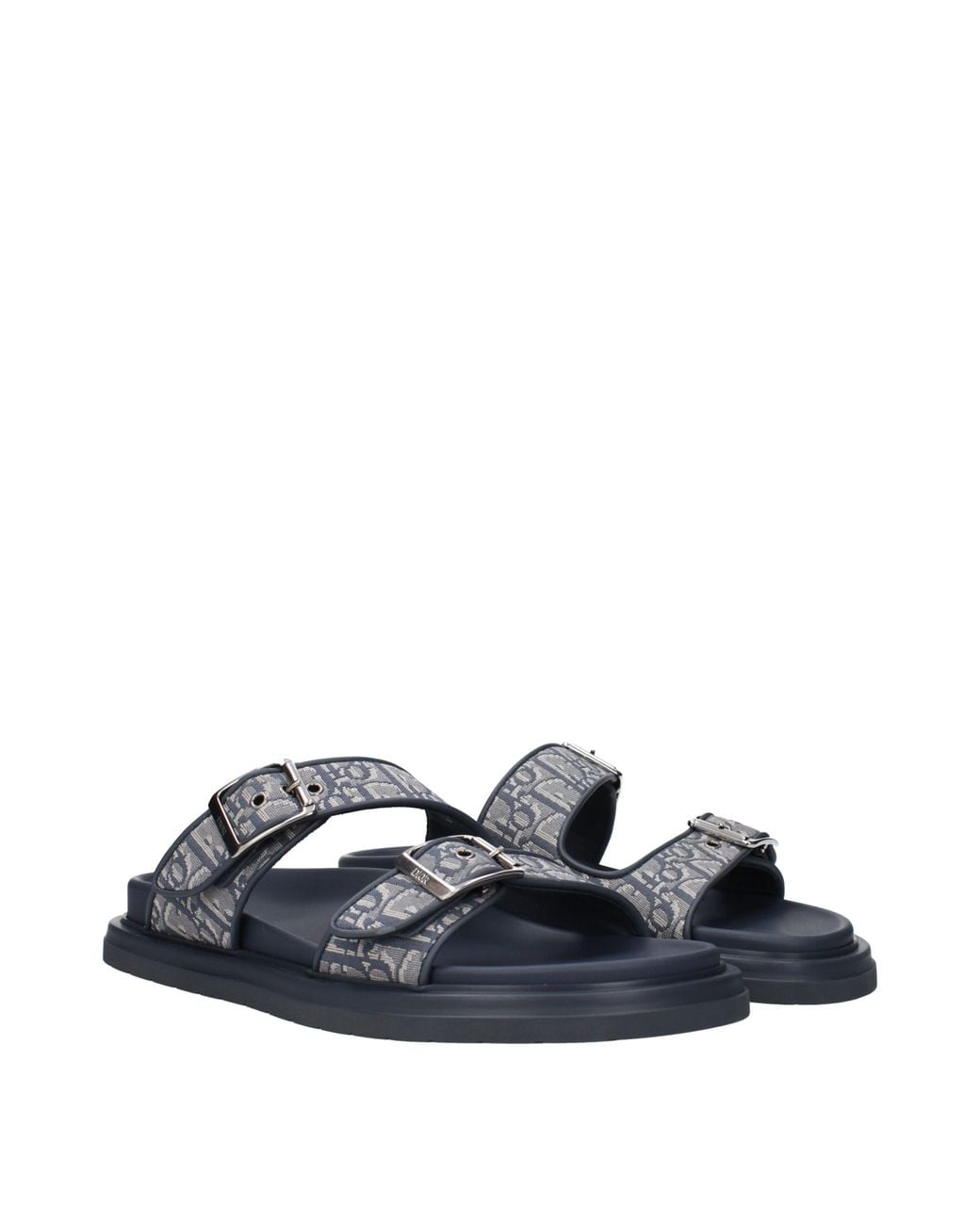 Dior Blue Slippers And Clogs Aqua Fabric/ Aviation