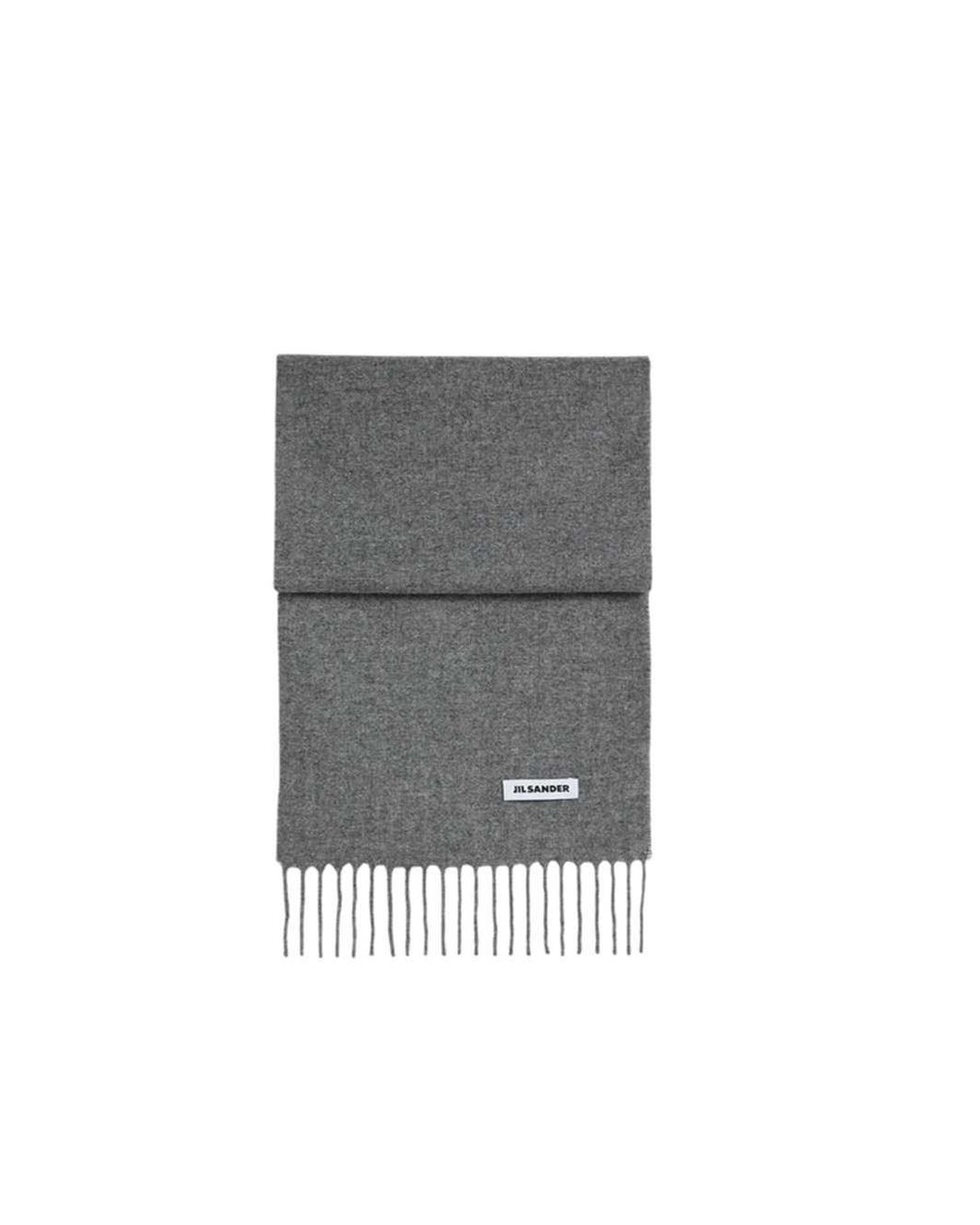 Jil Sander Gray Small Wool Scarf