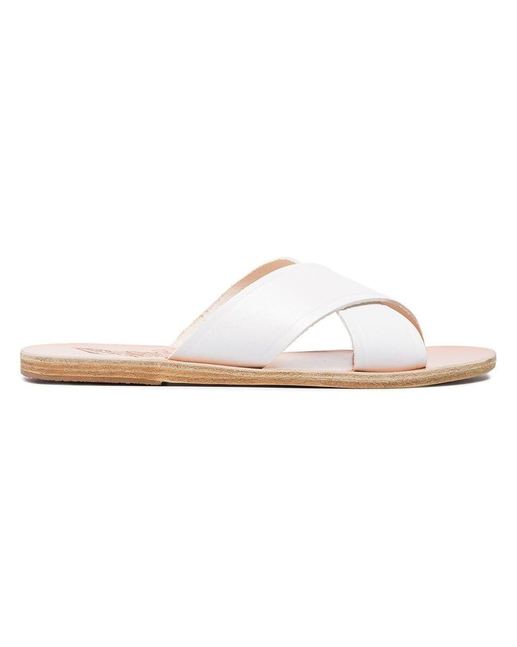 Ancient Greek Sandals White Thais Leather Sandals
