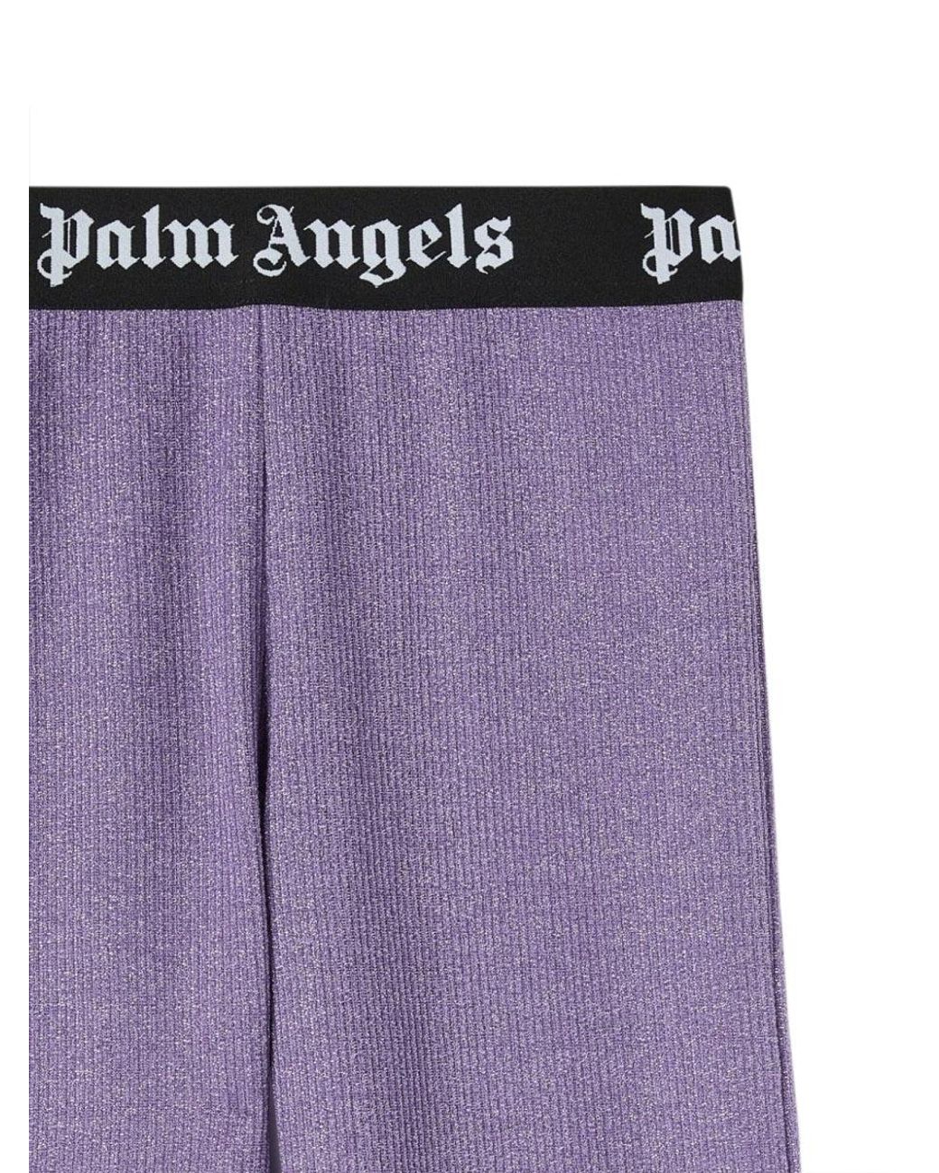 Palm Angels Purple Logoband Lurexrib Flarepants