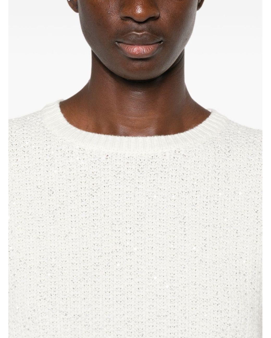 Fabiana Filippi White Wool Blend Sweater