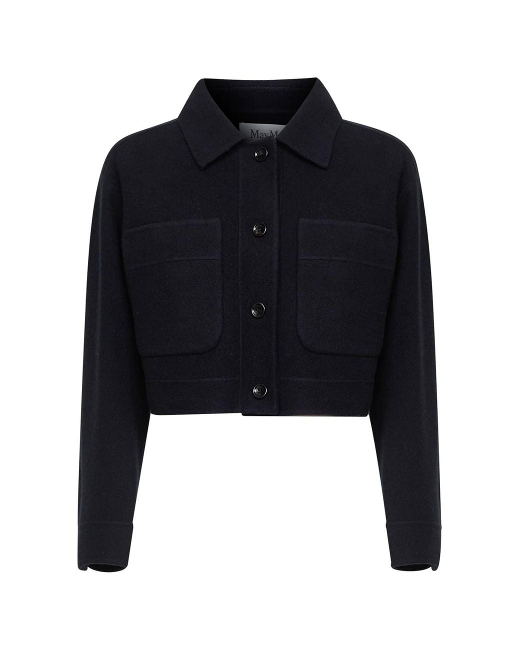 Max Mara Blue Double Jersey Mxmpoggio Cropped Jacket