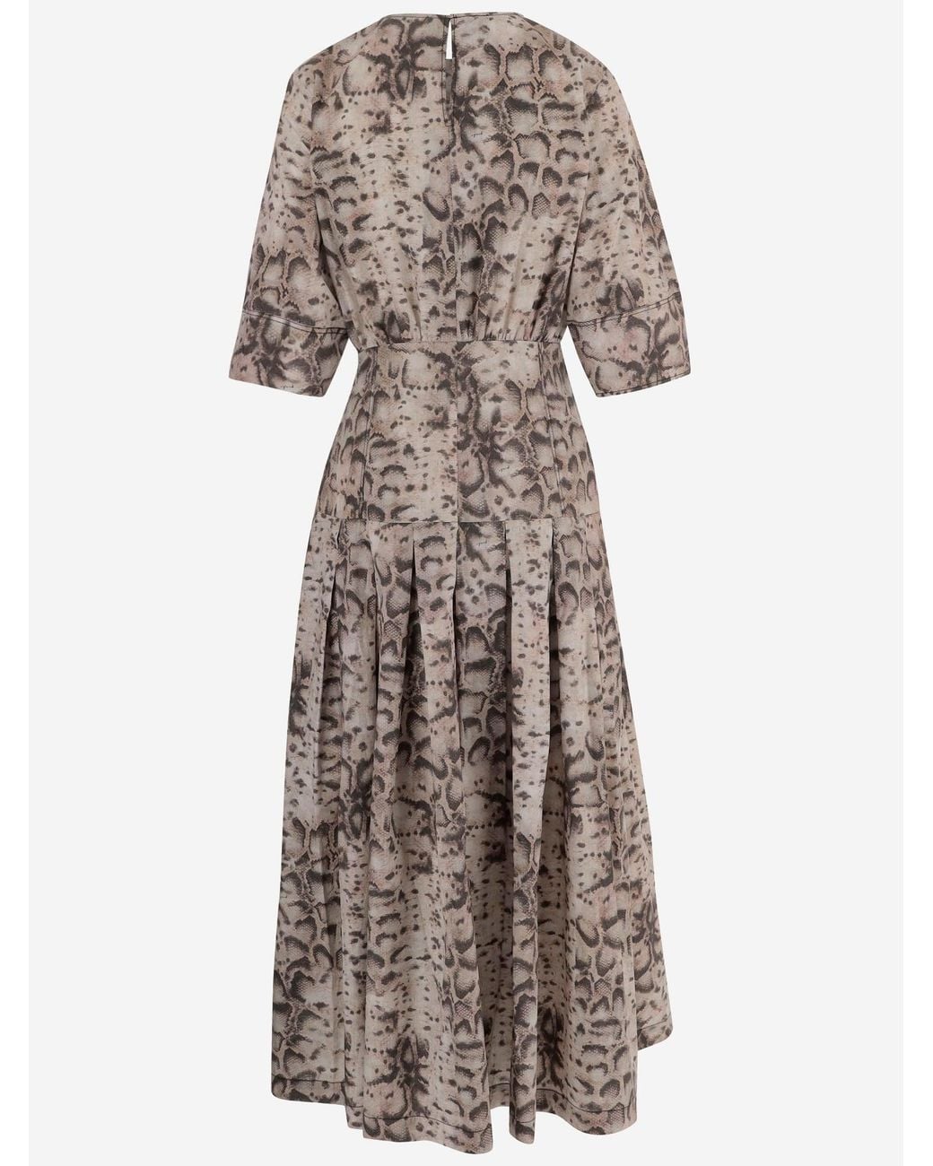 Pinko Red Cotton Dress With Animal Print