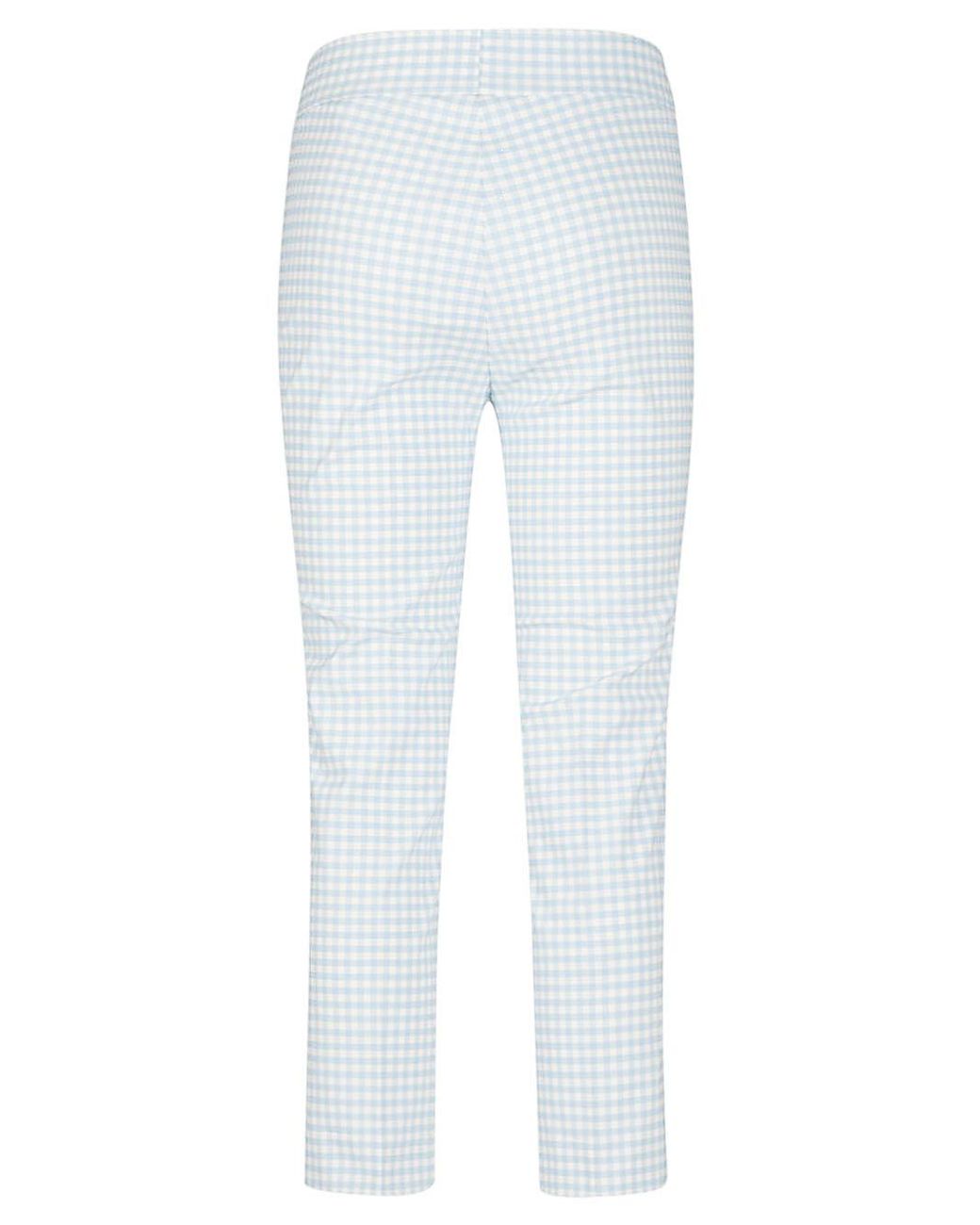 Avenue Montaigne Check Cropped Trousers in White Lyst