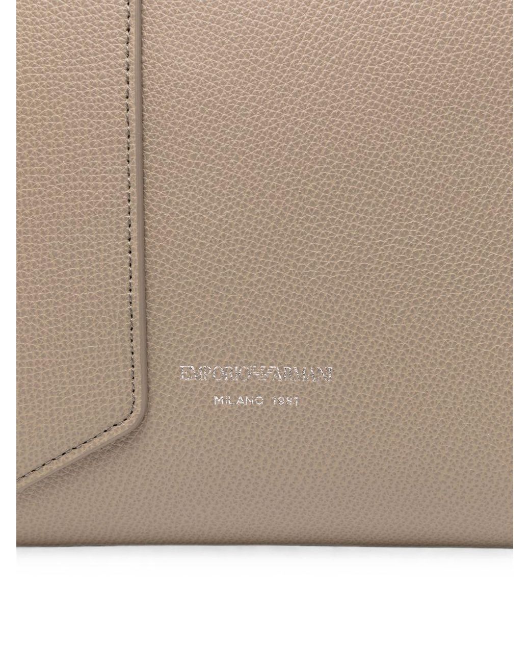 Emporio Armani Natural Medium Leather Tote Bag