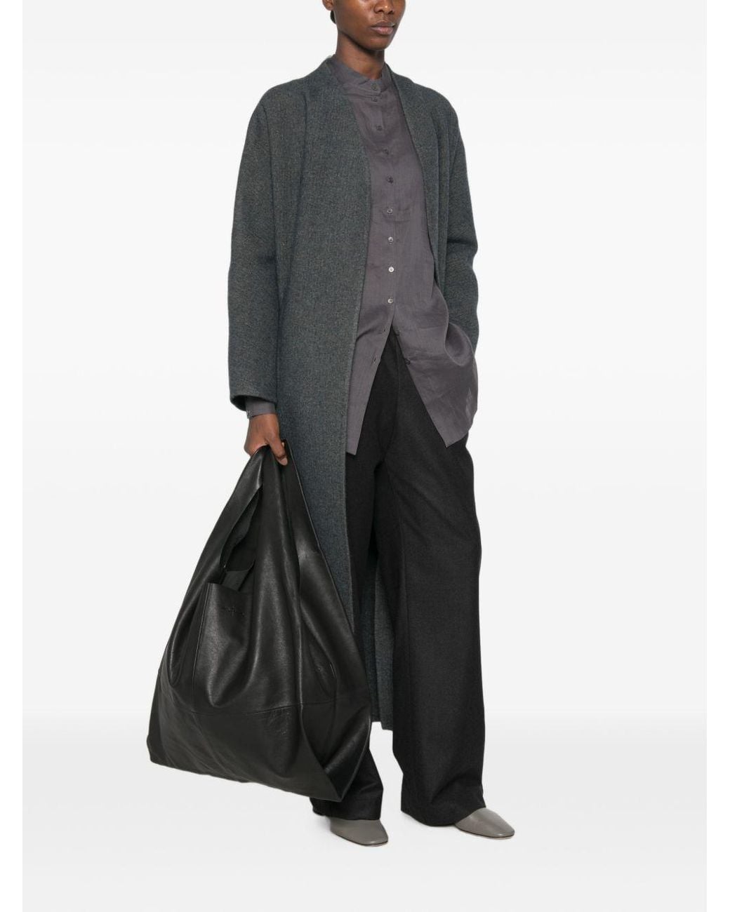 Cortana Black U Xl Leather Tote Bag