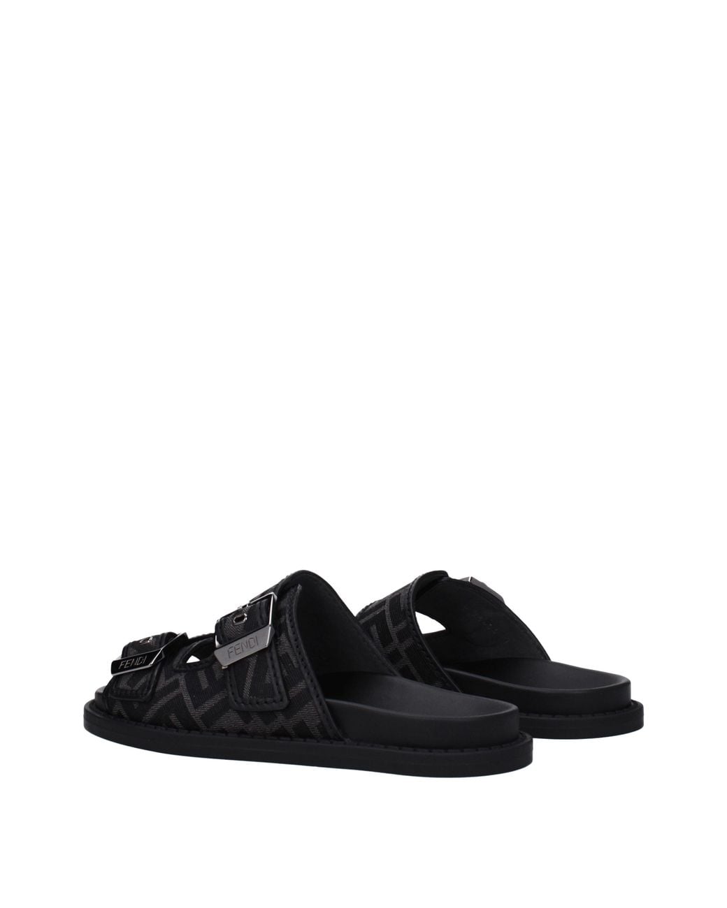 Fendi Black Slippers And Clogs Fabric